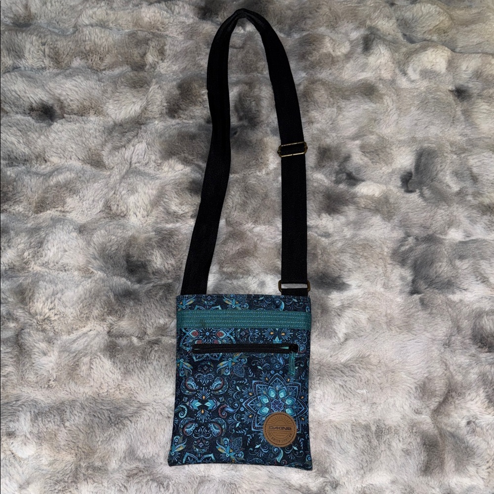 Blue, Teal & Black Patterned Crossbody Bag
